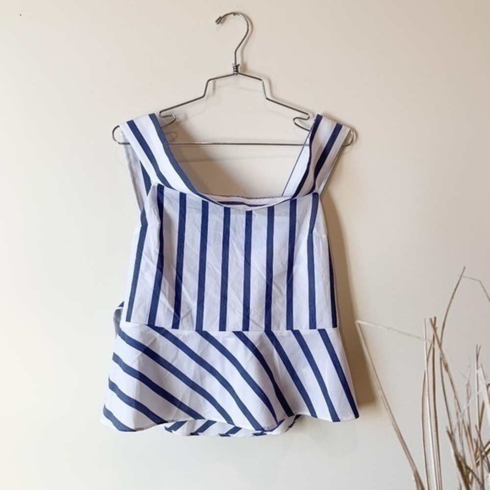 NWT Express Stripe Off The Shoulder Peplum Top